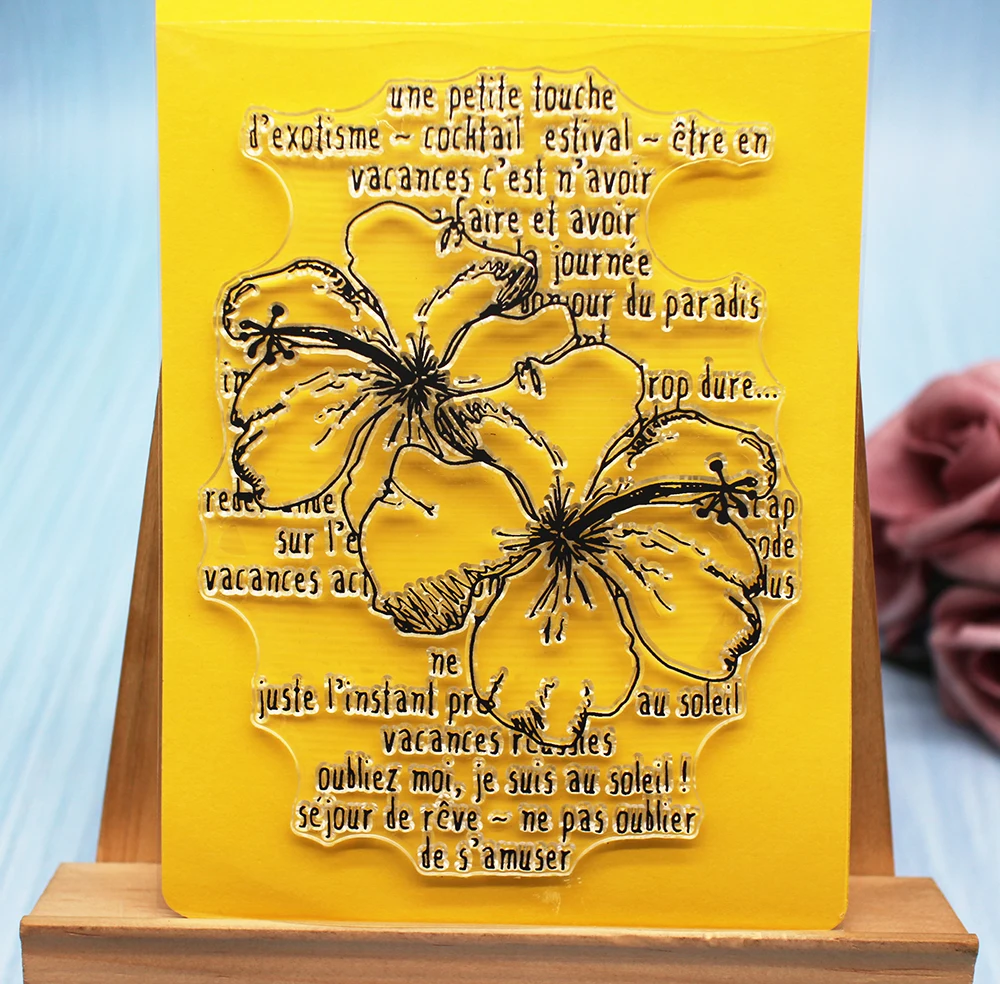 Франч цветы прозрачный/печать штамп для DIY скрапбукинга/фотоальбом Декор