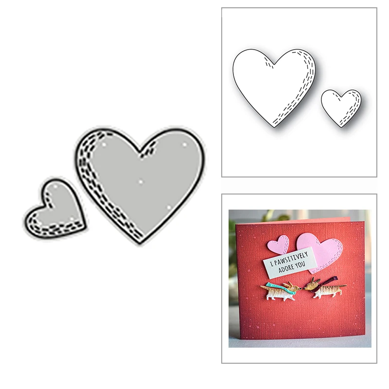 

Маленькие сшитые сердца, новые металлические Вырубные штампы для скрапбукинга, изготовления бумаги и открыток, тиснение, Декор, набор без ш...