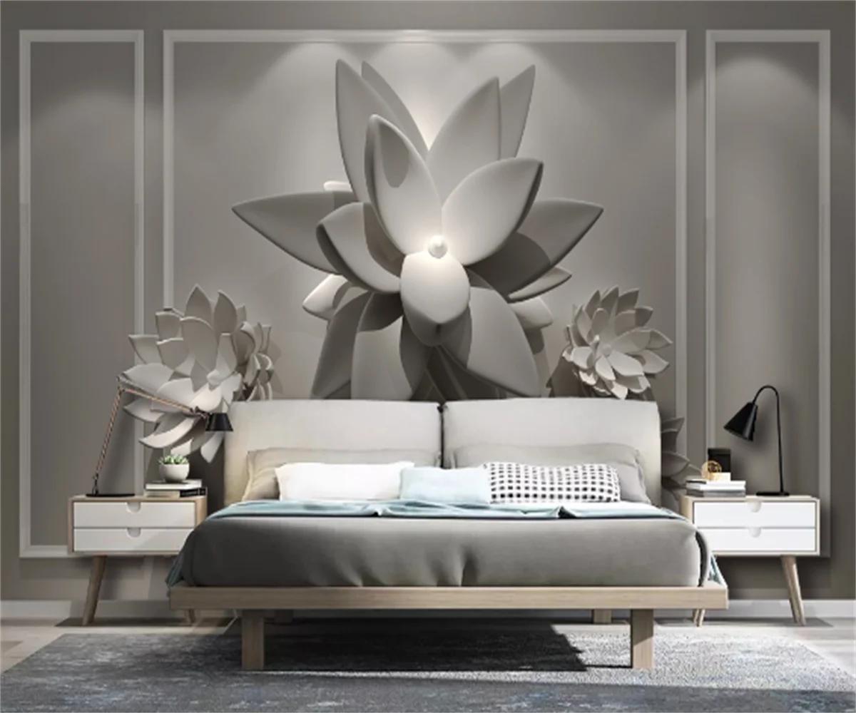 

Succulent petals 3d stereo bumpy background wall stickers custom any size mural TV sofa decoration background wallpaper stickers