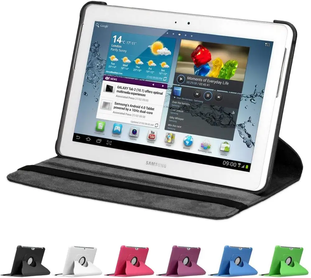 360 Вращающийся чехол подставка из искусственной кожи для Samsung Tab 2 10 1 GT P5100 P5110 P5113