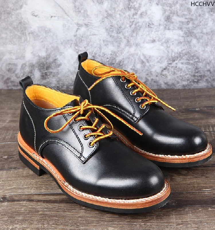 Винтажные кожаные мужские туфли Goodyear-Welted летние классические роскошные для