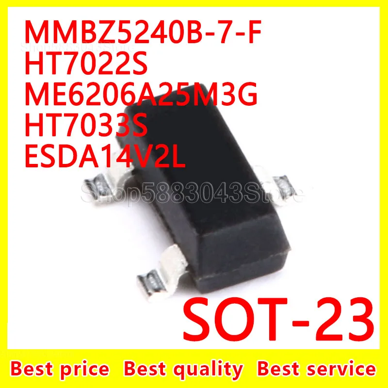 

(10 шт.) 100% Новые оригинальные фотообои HT7022S ME6206A25M3G HT7033S ESDA14V2L SOT-23 SOT23