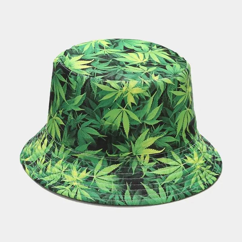 

LDSLYJR Fashion Joker Leaves Print Bucket Hat Fisherman Hat Outdoor Travel hat Sun Cap Hats for Men and Women 338