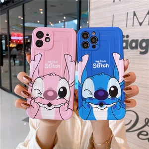 disney iphone 12 pro max case silicone cute lilo stitch cases for iphone 11 pro max 7 8 plus x xs xr anime protector fidget toys free global shipping