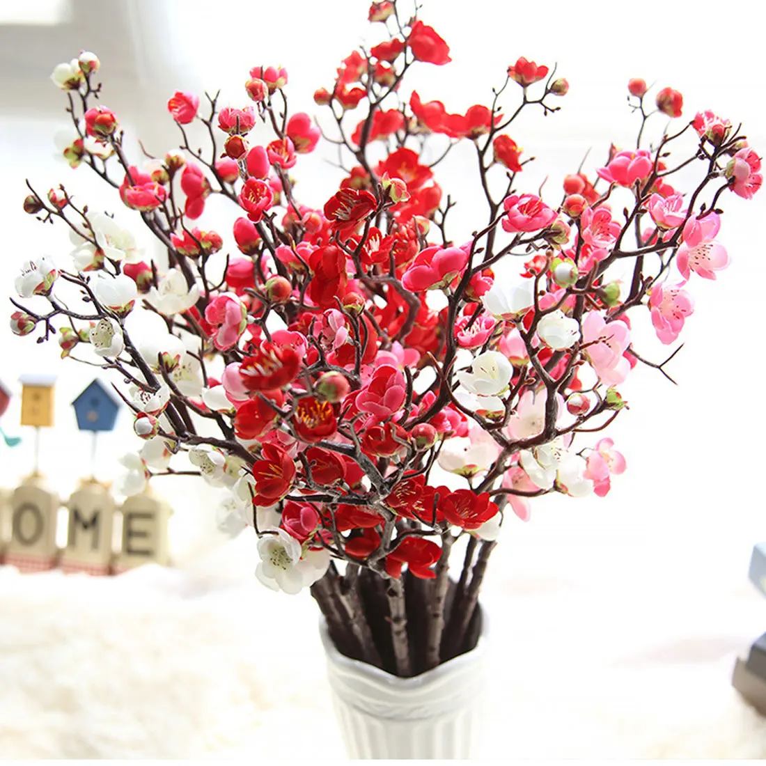 60 см искусственные цветы сливы вишни шелковые Сакура ветки деревьев домашний