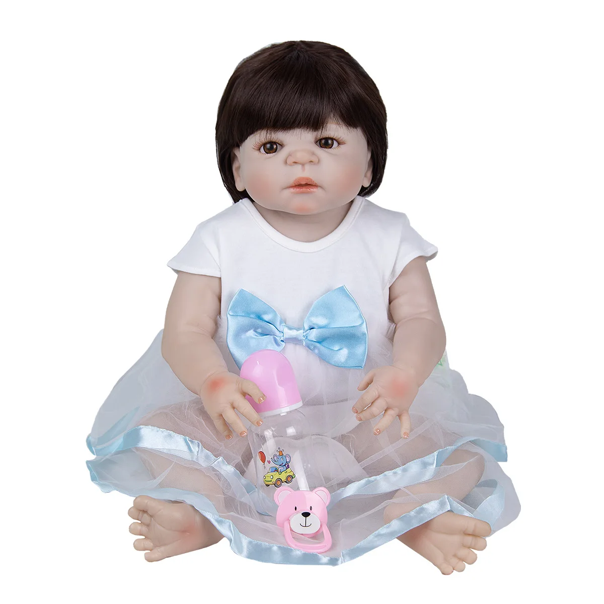 

Clearance 23 Inch Lifelike Reborn Baby Dolls Toddler Doll Full Silicone Body Baby For Kids Birthday Gifts Playmate Toys