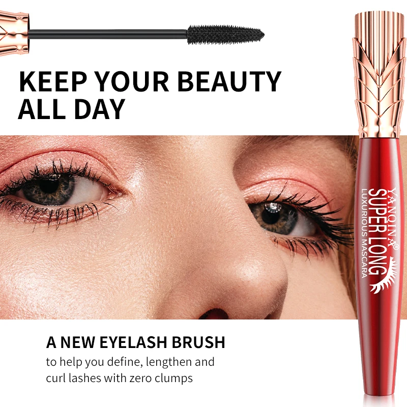 

YANQINA Crown Mascara 4D Lengthen Encryption Waterproof Non-Smudge Natural Lasting Long Curly Thick Eye Makeup Cosmetic TSLM1