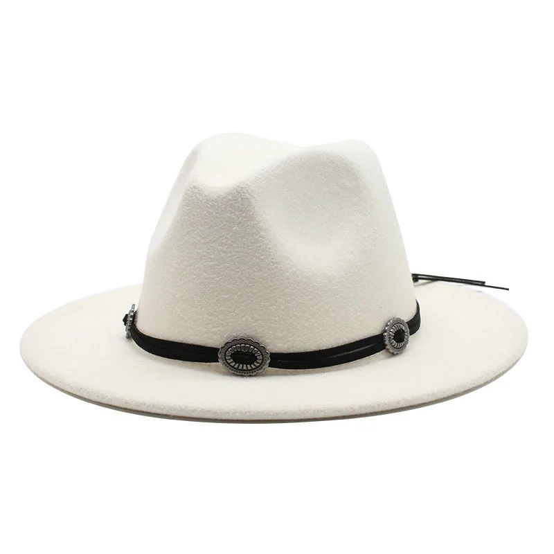 

Autumn Winter British Retro Female Tide Ladies Woolen Jazz Hat Big Brim Top Hat Stage Performance Fashion Trend Gentleman's Cap