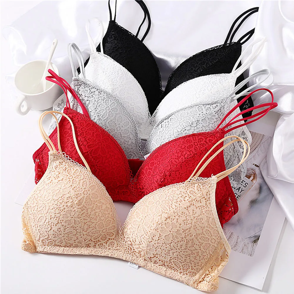 

Womens Push Up Bra Sexy Lace Triangle Bralette Lingerie Gather Female Brassiere Underwear Bras Tops A B C Cup