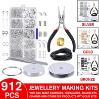 912pcsbox jewelry making starter kit set for earrings bracelet necklace findings diy crafting jewelry making supplies kit