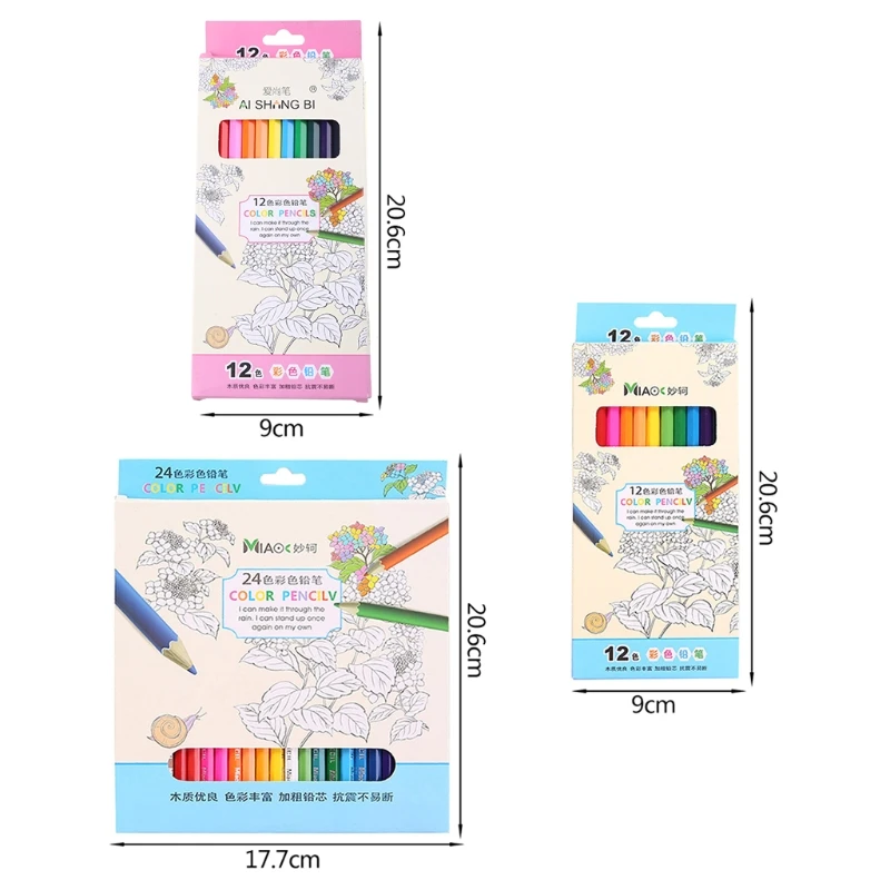 

12/24 Colour Pencils Natural Wood Colored Pencils Drawing Pencils For School Office Artist Painting Sketch Supplies