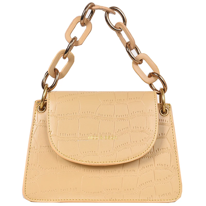 

Elegant Female Mini Tote bag 2020 New Quality Leather Women's Designer Handbag Crocodile pattern Chain Shoulder Messenger Bag