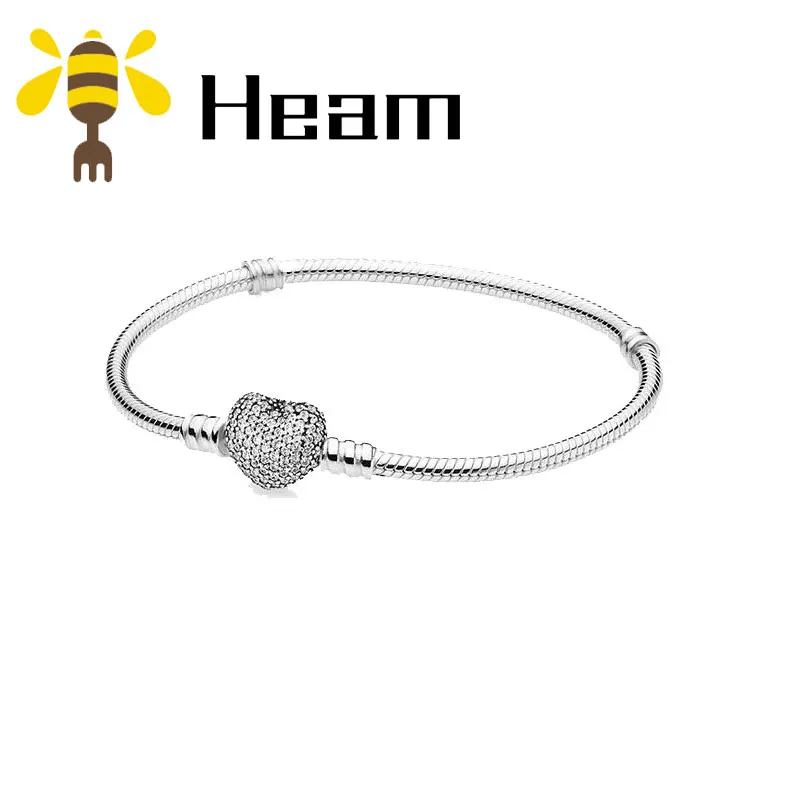 Heam, высокое качество,, Стерлинговое Серебро, 925 пробы, pan, очаровательный браслет для женщин, модный, элегантный, роскошный, сделай сам, аутентичное ювелирное изделие - Окраска металла: style 4