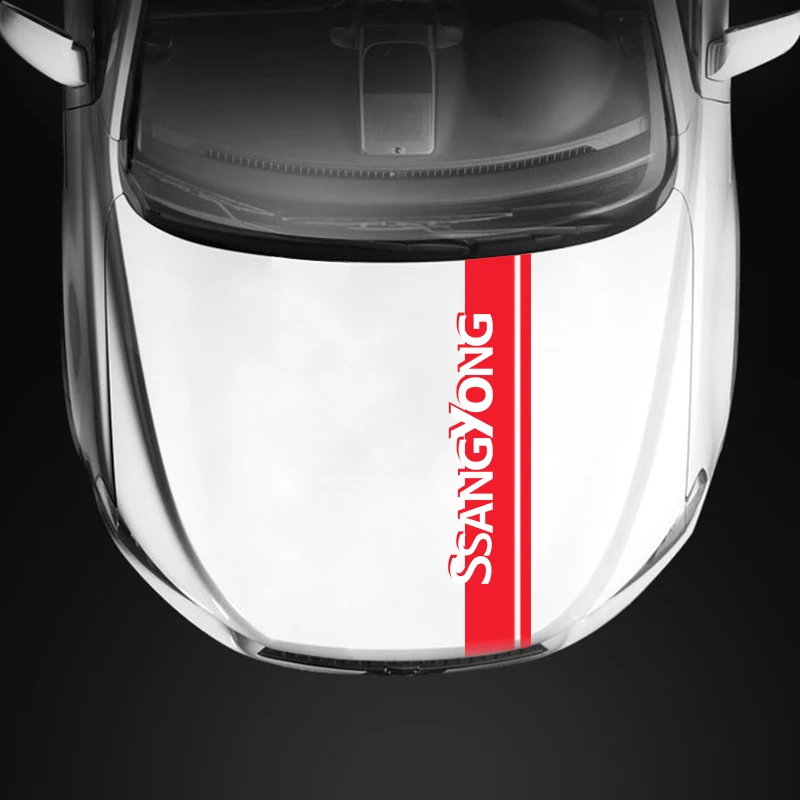 Автомобильный капот капота наклейка полосы наклейки декор для SsangYong Actyon Kyron Korando