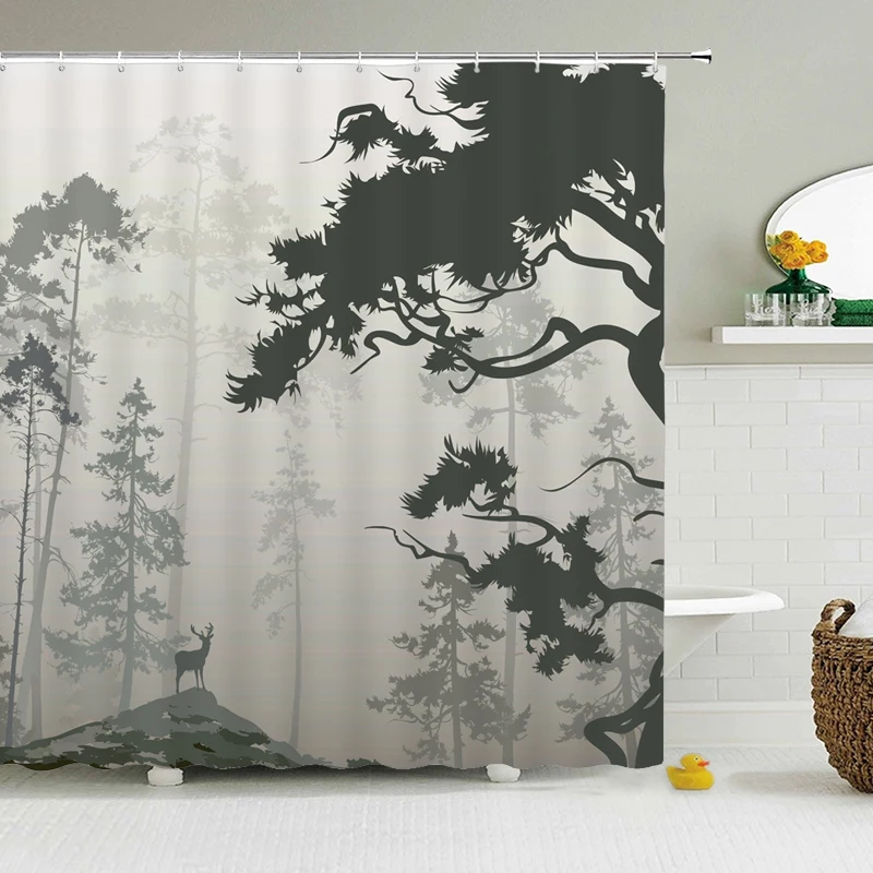 

Flower Plant Tree landscape Shower curtain Bathroom Waterproof Polyester fabric 3D printed Bath curtain Home Decor 180*200cm
