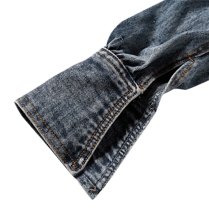 Jeans Denim Blue Shirt Women Fashion Lace Up Solid Female Square Neck Backless Sexy Strap Crop Tops Long Sleeve Tees #40 | Женская
