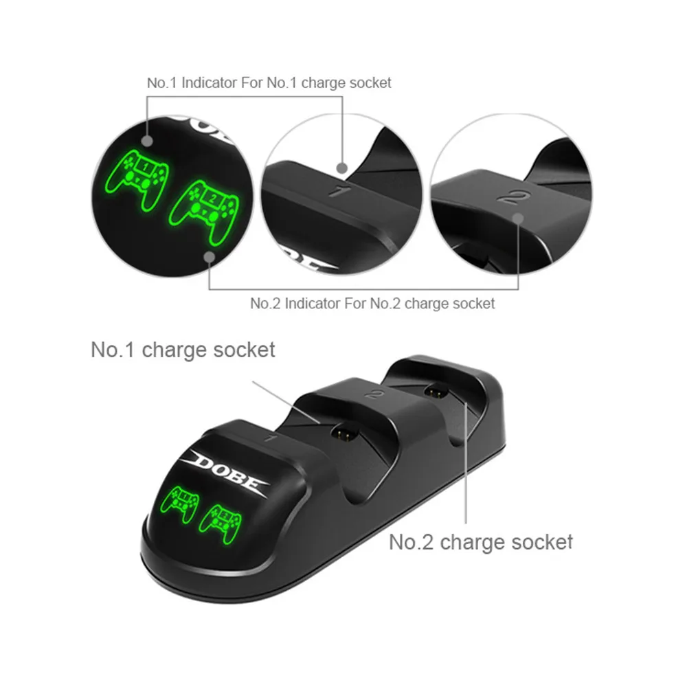 Для PS4 Быстрая зарядка док станция с двумя контроллерами зарядное устройство