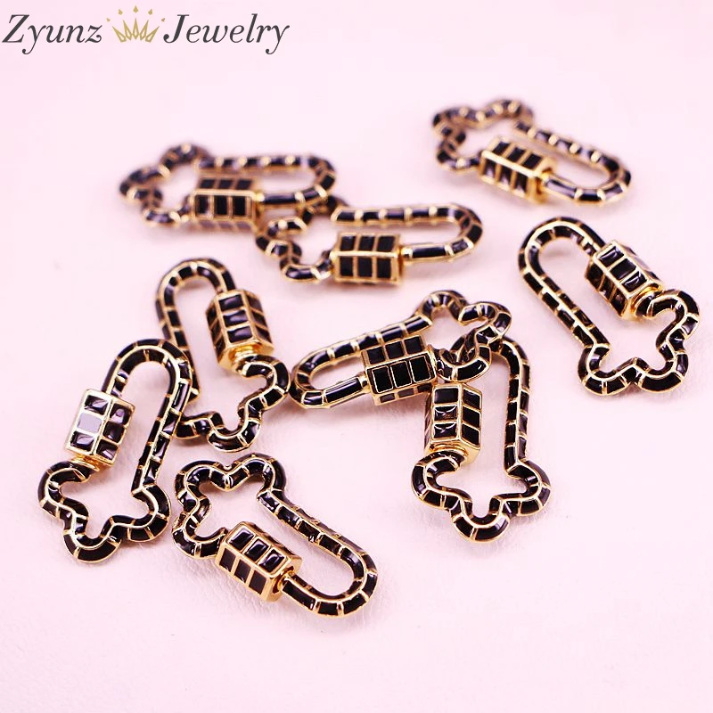 10PCS MIX Color Enamel Lock Carabiner Cross Shaped Screw Clasp Jewelry Accessories | Украшения и аксессуары