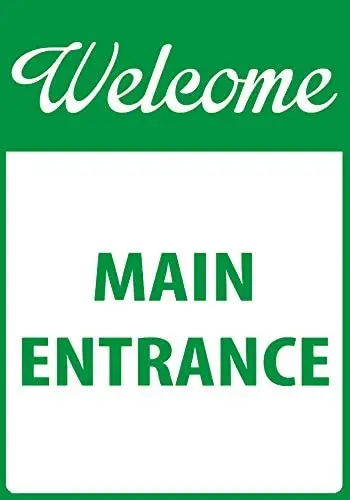 

Metal Sign Welcome Main Entrance Security Wall Decor Retro Tin Sign Aluminum for Wall Deco Metal Sign 8X12 Inches