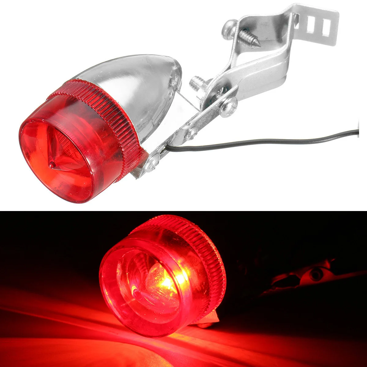 

Bicycle 12V 6W Motorcycle Tail Lamp Retro Electrical Bikes Tail Lamp Mountain Bicycle Flashlight Warning Light For All Bicycle