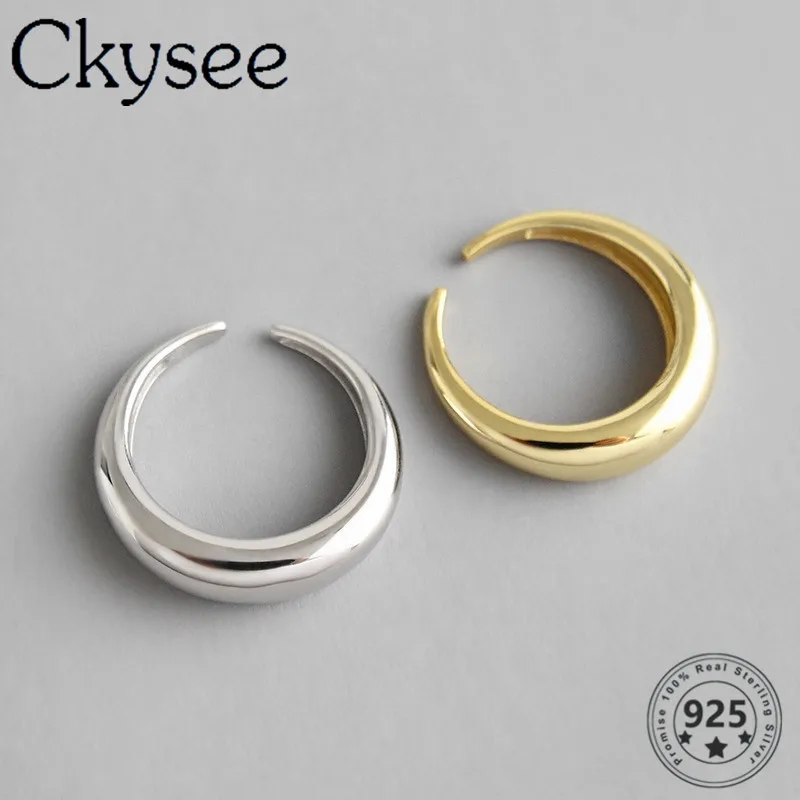 

Ckysee 925 Sterling Silver Rings High Quality Glossy Curved Surface Rings For Women Original Fine Jewelry Charms Silver 925 Jewe