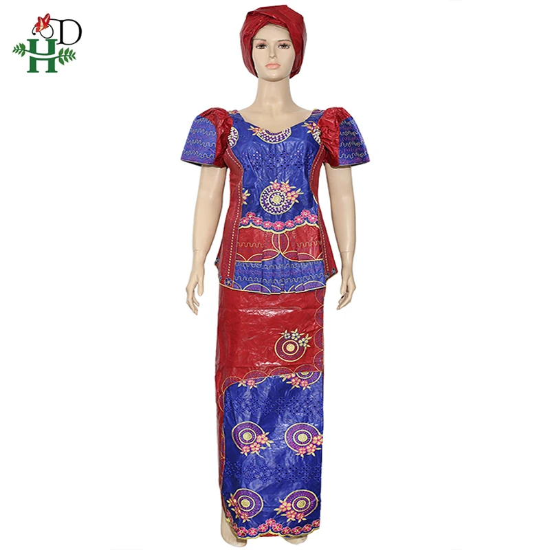 Женский костюм с юбкой H & D Dashiki Bazin комплект в африканском стиле футболка коротким