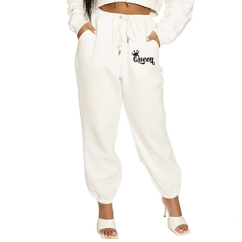 

2021 Casual Sweatpants Ankle-Length Letter Pattern Print Autumn Beam Pant Elastic Waist Summer Harem Pants Sport Trousers Femme