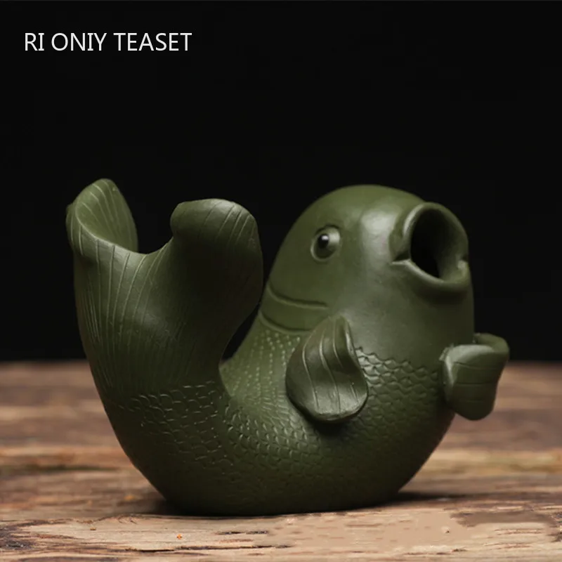 

Chinese Lucky Fortune Goldfish Statue Ornaments Yixing Purple Clay Tea Pet Handmade Sculpture Tea Figurine Crafts Tea Set Decors