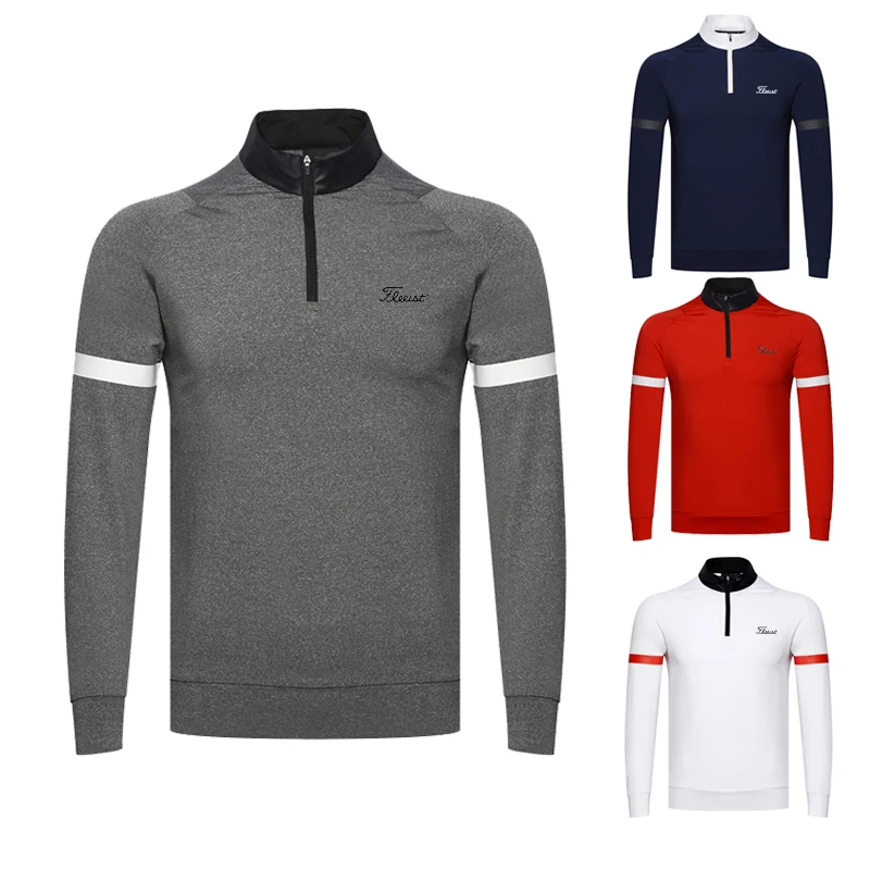 

Fall 2020 new golf clothes men's outdoor sports leisure long sleeve T-shirt polo shirt breathable and sweat wicking