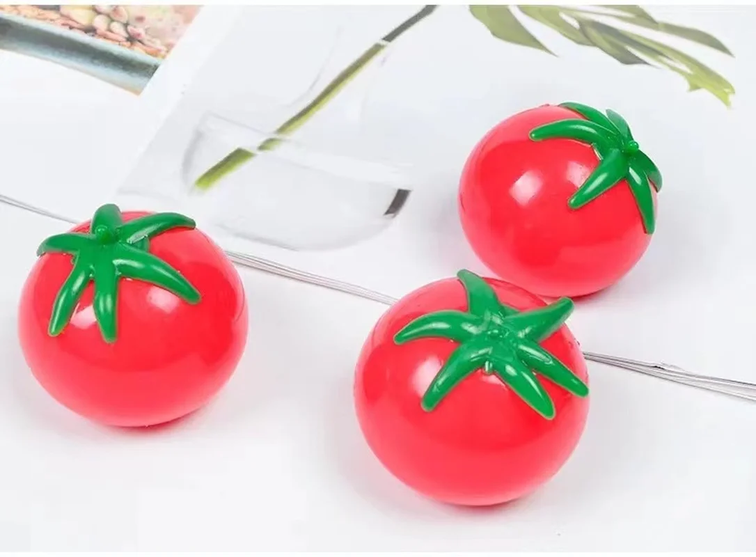 

Tomato Squishy Fruit Kids Toys Autism Squeeze Squishies Balls Stress Relief Fidget Toy Antistress Prank Props Water Ball Kids Gi