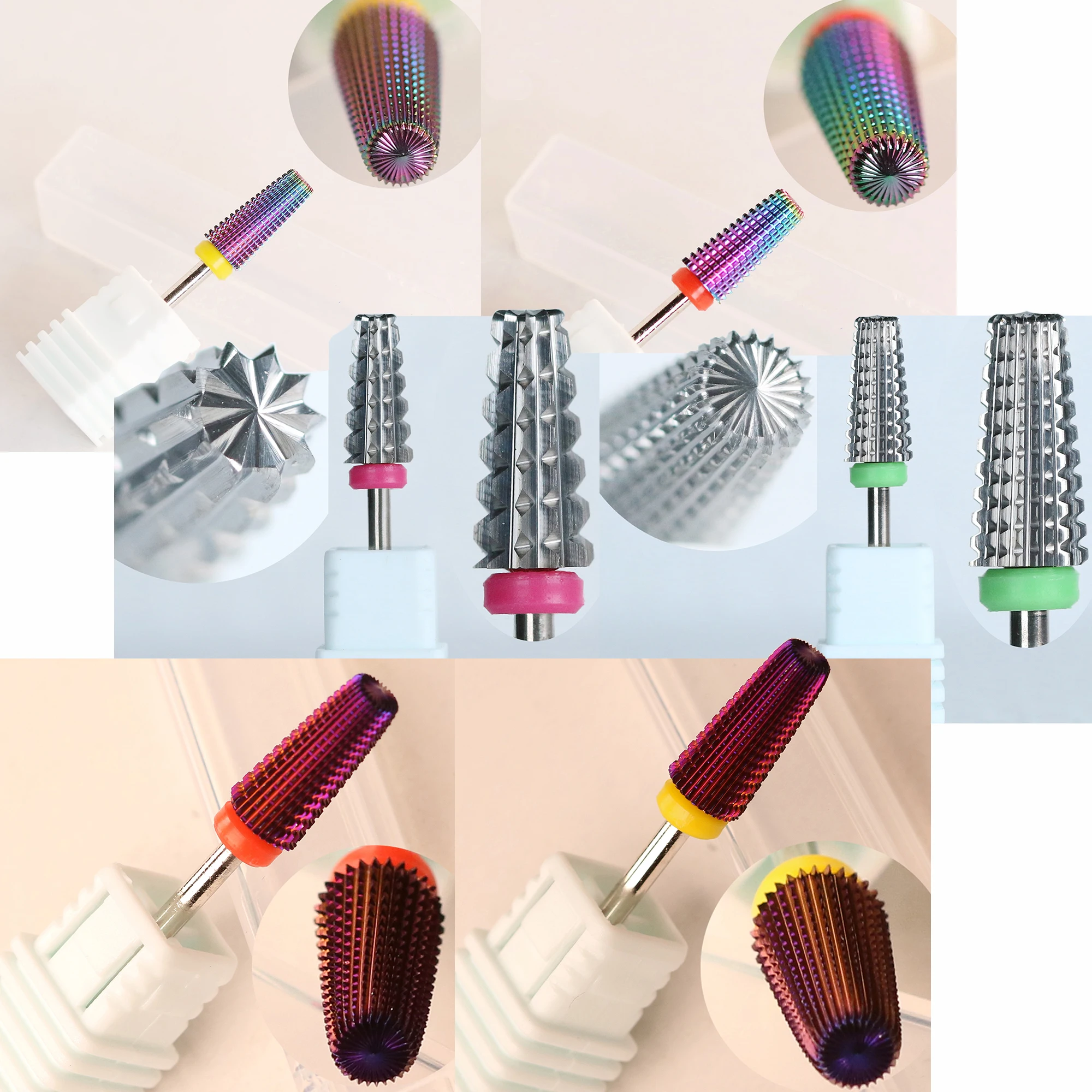 Заводская цена 5 в 1 конические карбидные сверла LR для ногтей 3/32 дюйма