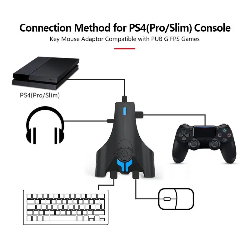 Конвертер контроллера геймпада для PS4 Для XBOX переключения клавиатуры мыши