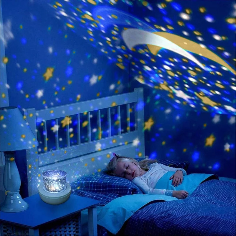 

Mini Starry Projector USB LED Night Light for Kids Bedroom and Party Lamp 360Degree Rotating Fun Holiday Gift,Pig