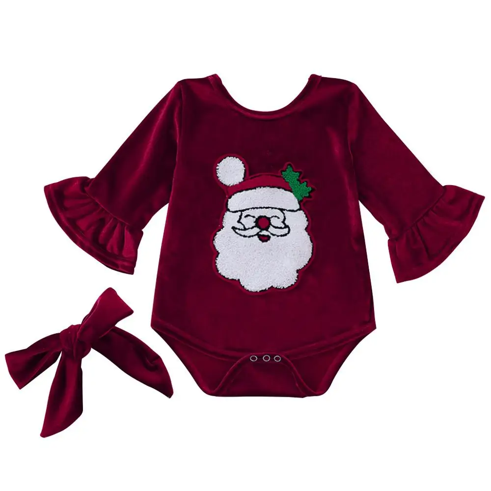 Новинка 2020 года Рождественский Комбинезон для маленьких девочек с длинными