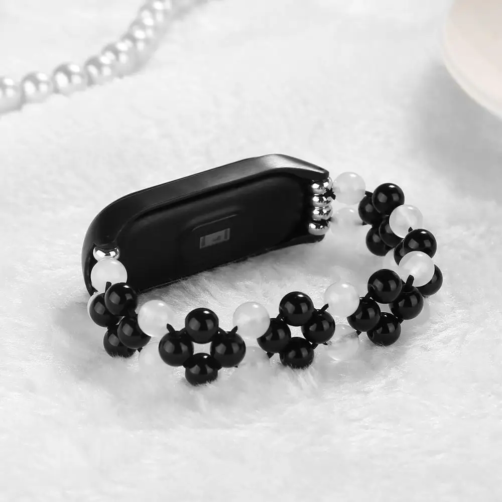 Женский браслет на запястье для Xiaomi Miband 4 3 с агатом и кристаллами ювелирные