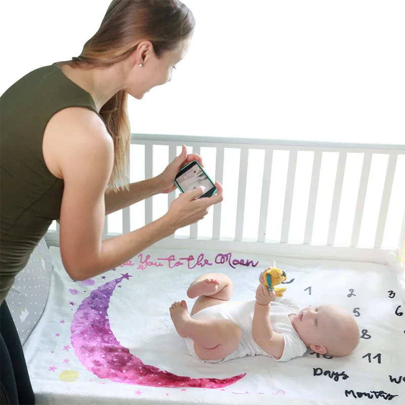 Baby Milestone Blanket Bedding Growth Memorial Background Cloth Newborn Photography Props New Creative Fotografia Accesorios от AliExpress WW