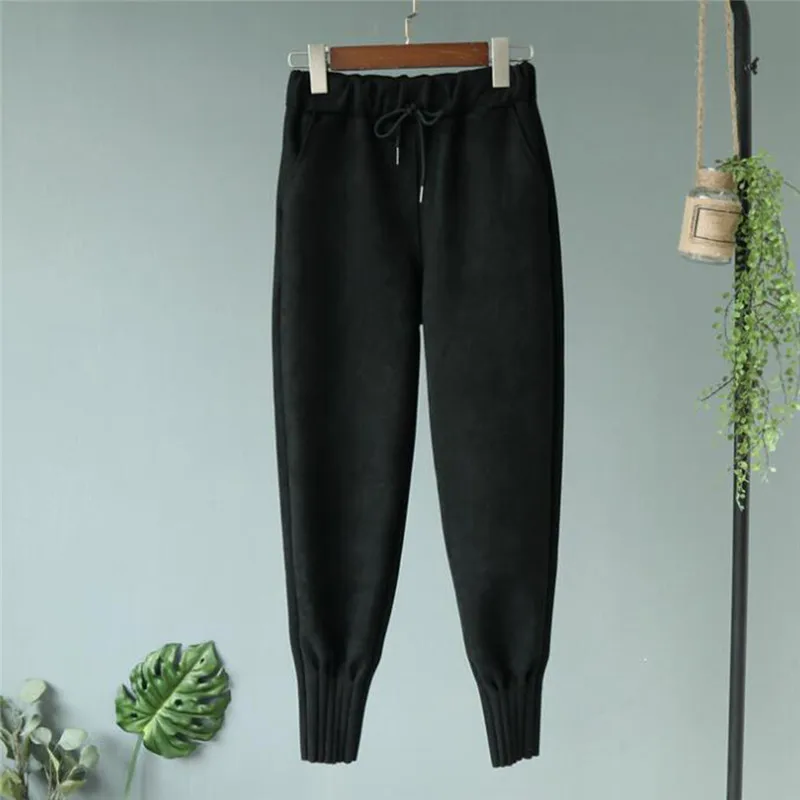 Осенне-зимние штаны Теплый Женский по щиколотку шерстяные штаны-шаровары с