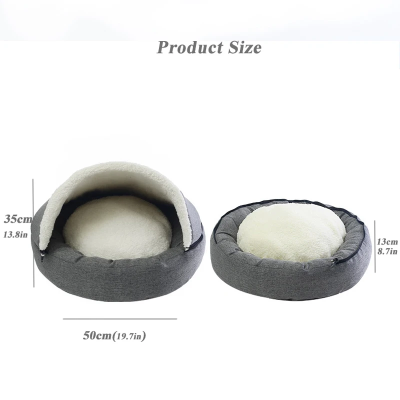 Съемная кровать для домашних животных 50*50*35 см мягкая и теплая из овечьей шерсти 7