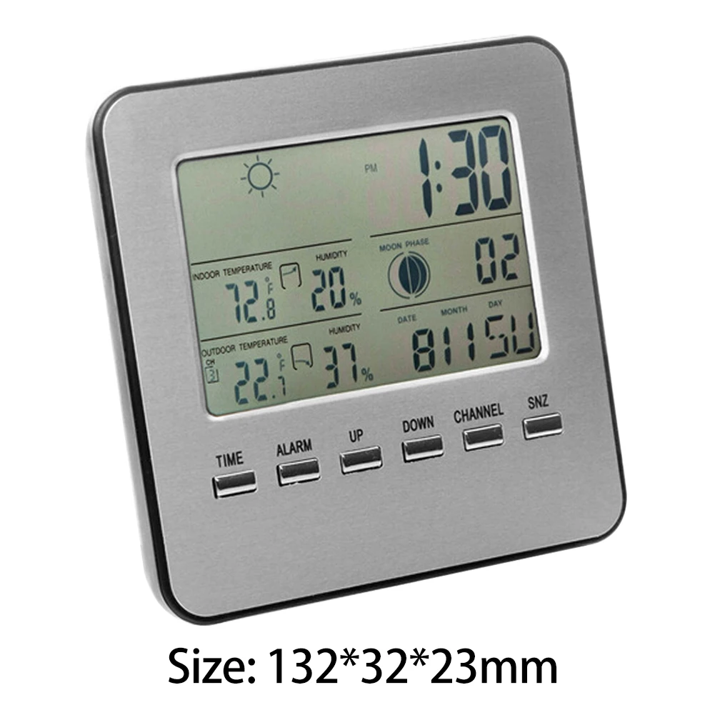 

Household Digital Alarm Clock Weather Station Wireless Sensor Hygrometer Thermometer LCD Time Desktop Table Clocks