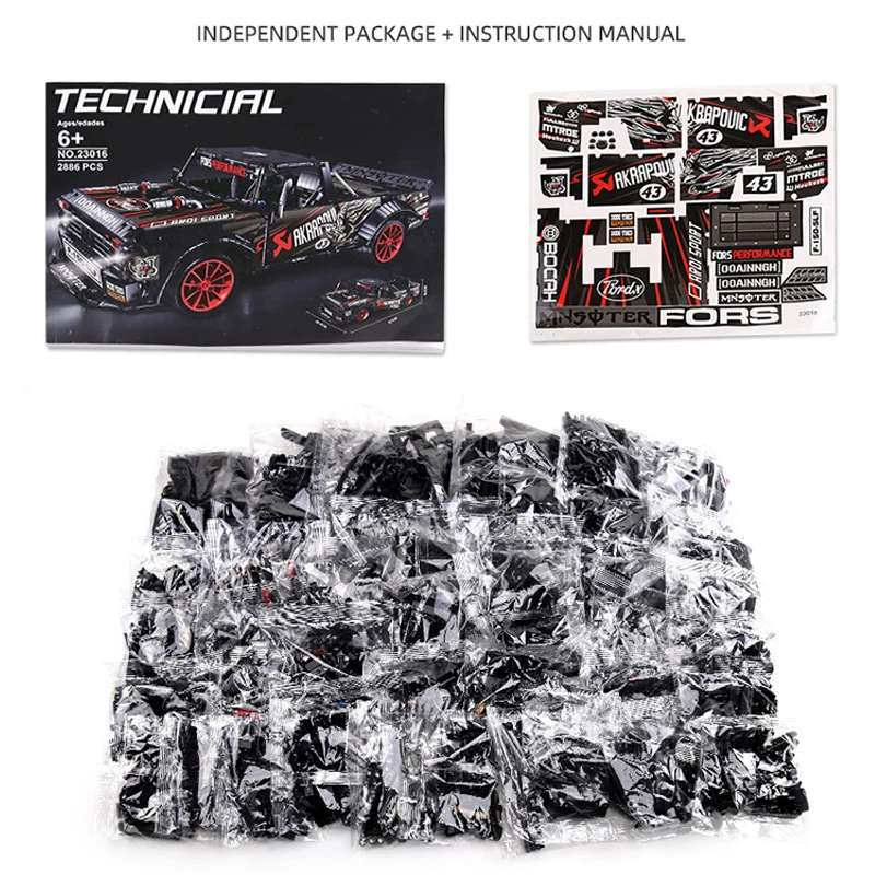 23016 2886 шт. F 150 Ford Mustang Hoonicorn гоночный автомобиль MOC 22970 FIT 34316 &quot конструкторные блоки