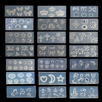 3d carving silicone mold nail stamping camelliashellbow tie pattern diy uv gel acrylic crystal nails template 24 styles