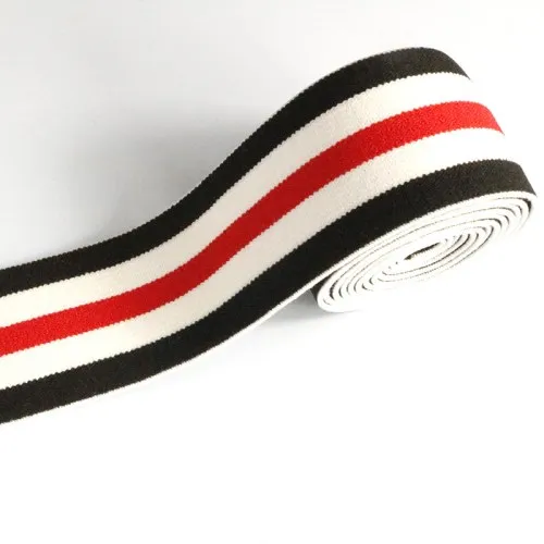 4cm Black white red 40 мм нейлоновая красочная резиновая резинка полосатые плечевые нижние ремни для тесьма для одежды Швейные DIY аксессуары для одежды 1 м - Цвет: 4cm Black white red