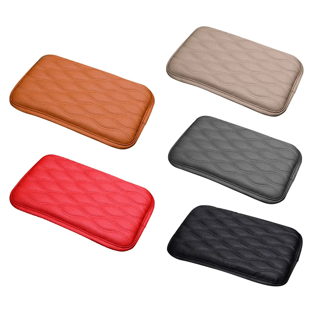 

Leather Car Armrest Mat Universal Interior Auto Armrests Storage Box Mats Dust-proof Cushion Cover Armrest Protector Waterproof