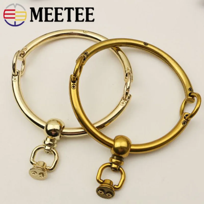 Meetee 1pc/2pcs ID95mm High-grade Alloy Round Bag Handles Buckle Purse Frame Hand Pull ORing Hook DIY Luggage Hardware Accessory | Дом и сад