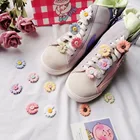 Пряжка для обувь с цветочками сделай сам для девочек и детей, аксессуары для обуви сделай сам, трендовые креативные декоративные шнурки, 1 шт.
