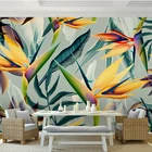 Настенная 3D Роспись на заказ, Юго-Восточная Азия, тропический ландшафт, настенная бумага с цветными листьями, настенная бумага для спальни, отеля, ресторана