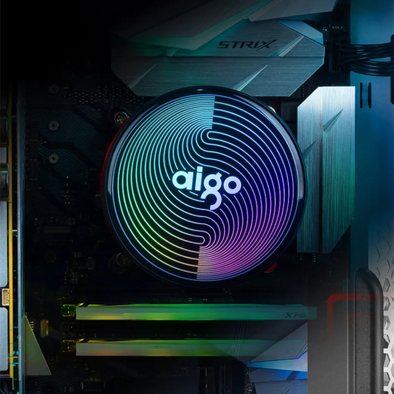Aigo shadow CPU Cooler 4pin pwm aura sync 5 чистые медные тепловые трубы система охлаждения с