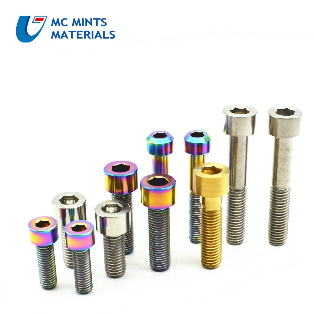 Титановые болты для Ti M8 X15 20 25 30 35 40 45 50 55 60 65 70 80 мм шестигранный ключ винт с