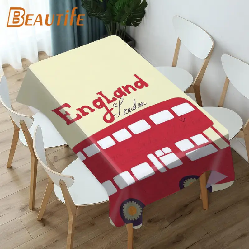 Скатерть в виде мультяшного Лондона Модный стильный водонепроницаемый чехол для