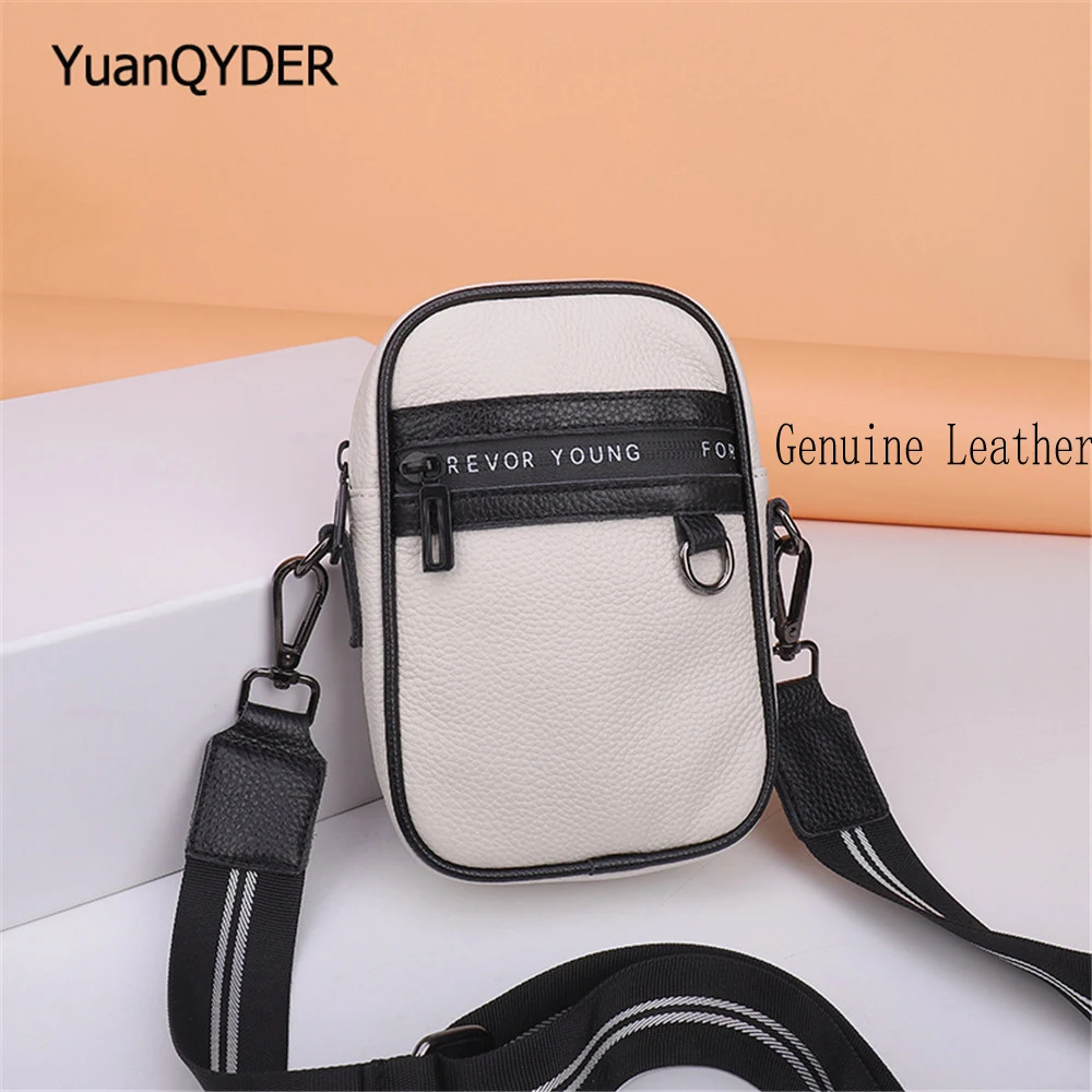 

2021 Summer New Ladies Mobile Phone Bag Fashion Letter Design Women Messenger Bags Women's Genuine Leather Shoulder Bag Bolsos